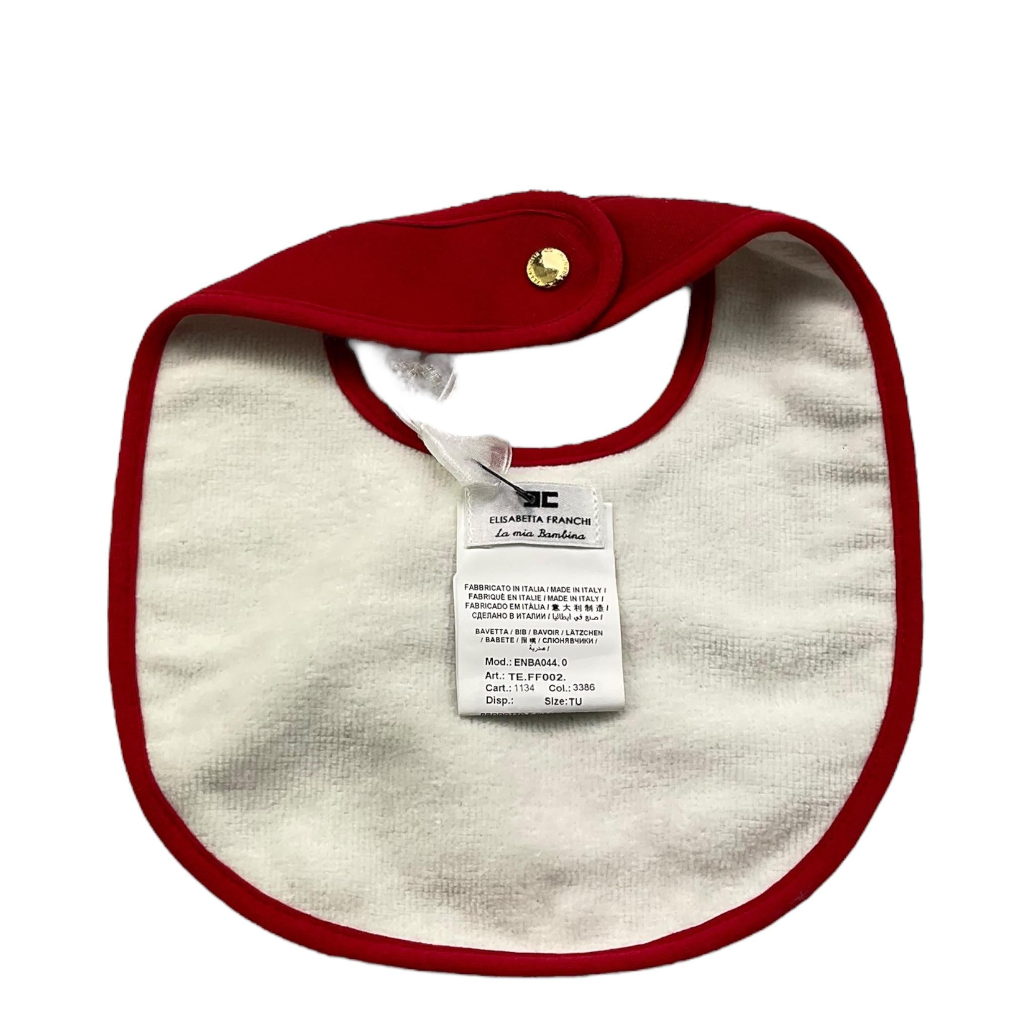 ELISABETTA FRANCHI bavetta tinta unita con fiocchi Rosso per Neonata ENBA044 ROSSO ELISABETTA FRANCHI 