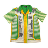 Patriot Camicia Mezza Manica Tricolore Con Stampa Verde Per Neonato