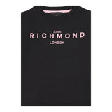 John Richmond Abito Girocollo Tinta Unita con Logo per Bambina RGP25007VE NERO JOHN RICHMOND 