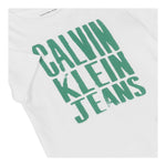 Calvin Klein T-Shirt Girocollo Tinta Unita con Stampa per Bambino IB0IB02459 BIANCO CALVIN KLEIN 