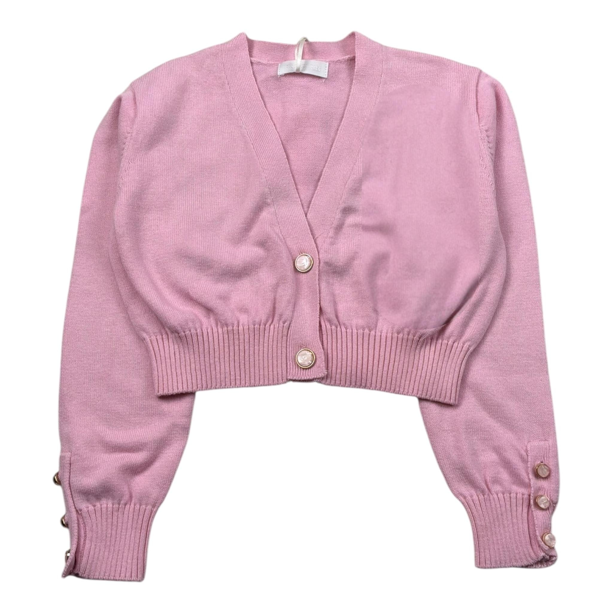 Fun & Fun Cardigan Tinta Unita con Bottoni per Bambina FNBSW14252 ROSA FUN & FUN 