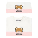 Moschino Set Pagliaccetto-Cappello Bicolore per Neonata MUY07E BIANCO/ROSA MOSCHINO 