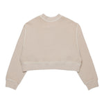 MAISON MARGIELA felpa girocollo mdello crop tinta unita con stampa Beige per Bambina M60683X BEIGE MAISON MARGIELA 