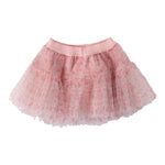 MINI BANDA gonna tinta unita con tulle e fantasia fiori Rosa per Neonata 3A746 ROSA MINI BANDA 