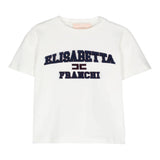 ELISABETTA FRANCHI t-shirt girocollo tinta unita cn stampa in contrasto Bianco per Bambina EGTS087X BIANCO ELISABETTA FRANCHI 