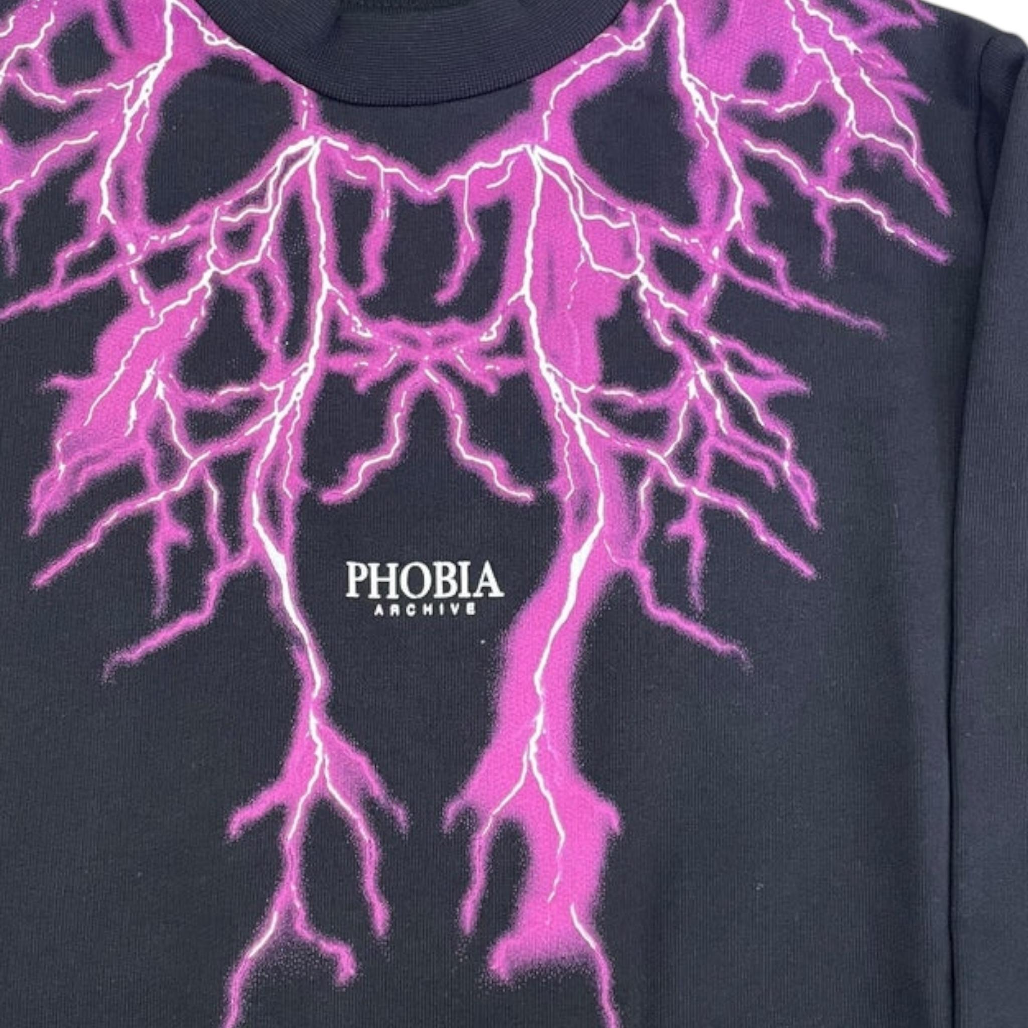 PHOBIA ARCHIVE felpa girocollo tinta unita con stampa Nero per Bambino PHK00629 NERO PHOBIA ARCHIVE 