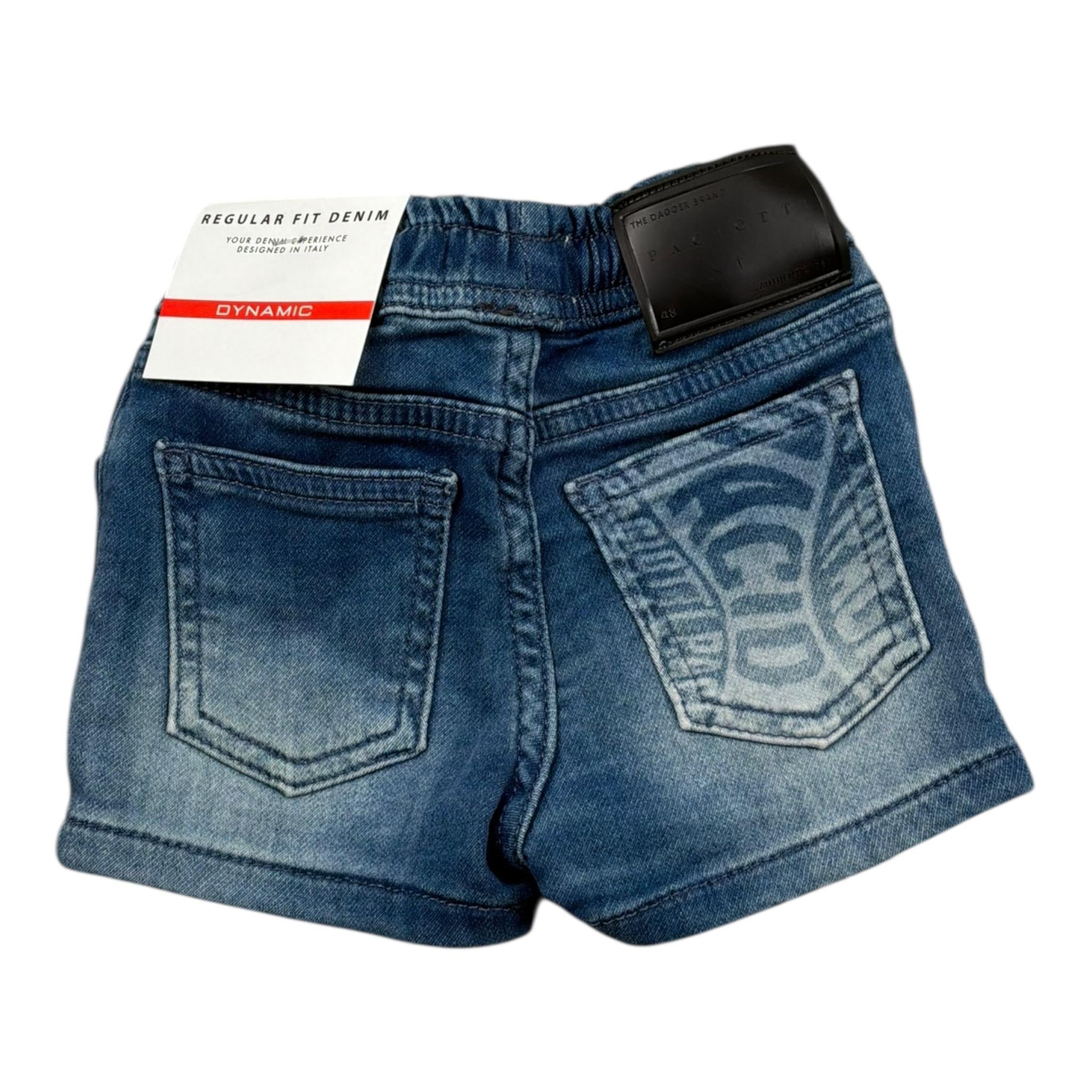 Cesare Paciotti Bermuda In Denim Tinta Unita con Elastico In Vita per Neonato BMP5101JXXN BLU CESARE PACIOTTI 
