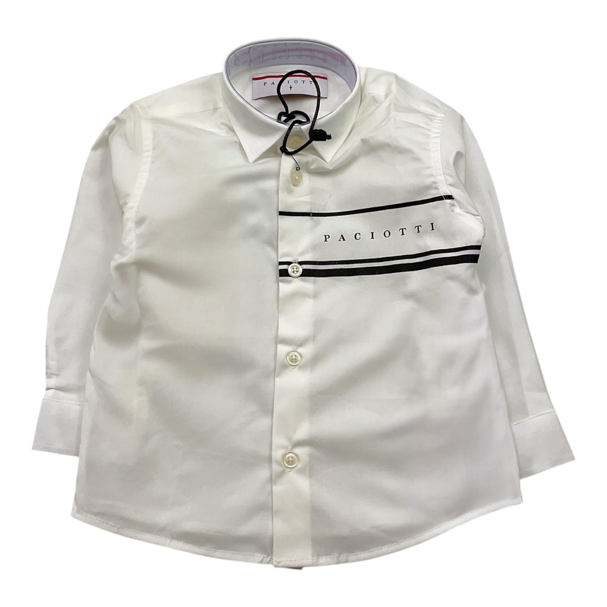 CESARE PACIOTTI camicia manica lunga tinta unita con  logo Bianco per Neonato CMP5351B BIANCO CESARE PACIOTTI 