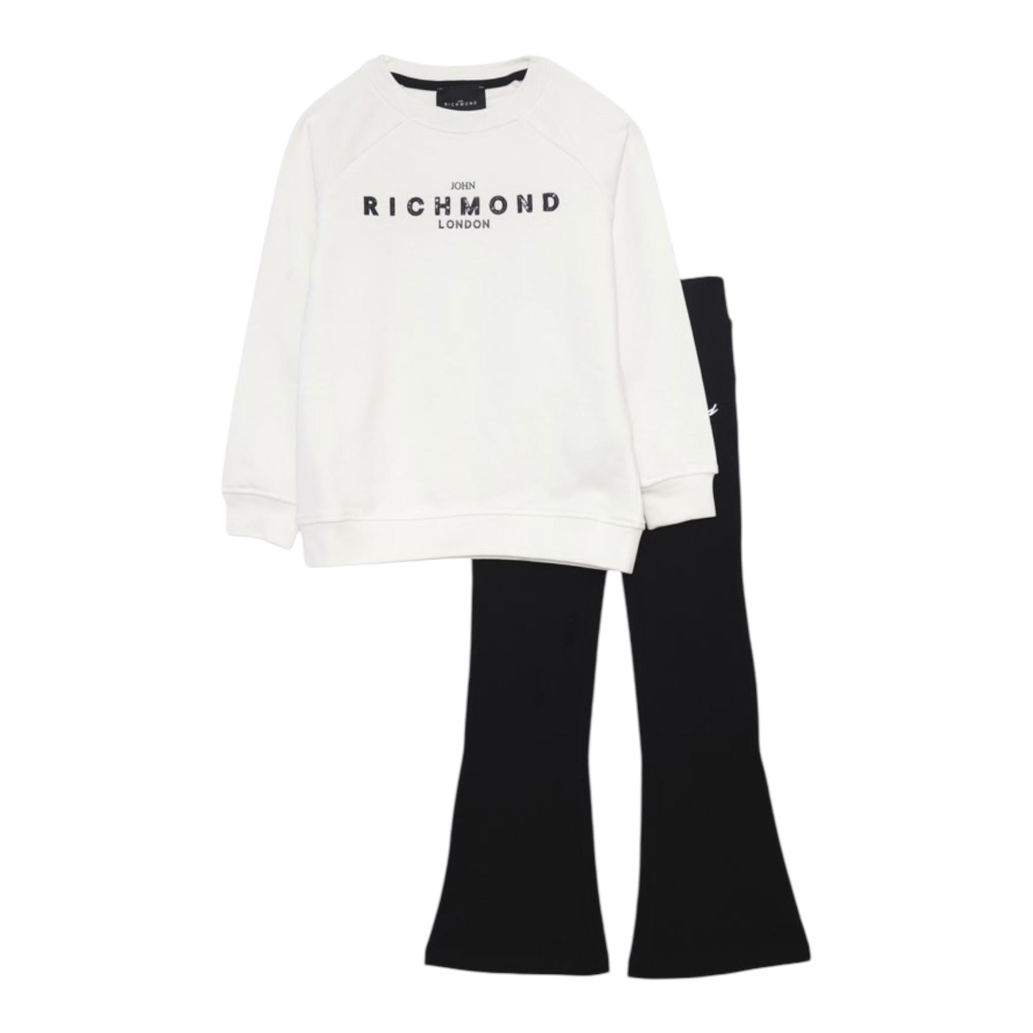 John Richmond Completo 2 Pezzi Felpa-Pantalone per Bambina RGA24117CJ BIANCO/NERO JOHN RICHMOND 