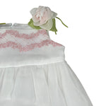 Raffaella Abito Cerimonia Tinta Unia con Ricami  per Bambina BABYAB BIANCO RAFFAELLA 