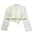 Met Giacca Modello Crop Tinta Unita per Bambina ME299 BIANCO MET 