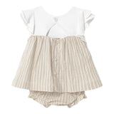 Mayoral Set 2 Pezzi Abito-Coulotte Bicolore per Neonata 1845X BIANCO/BEIGE MAYORAL 