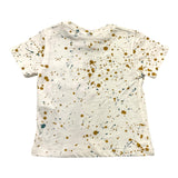 Please T-Shirt Girocollo Tinta Unita Con Macchie Bianco Per Neonato