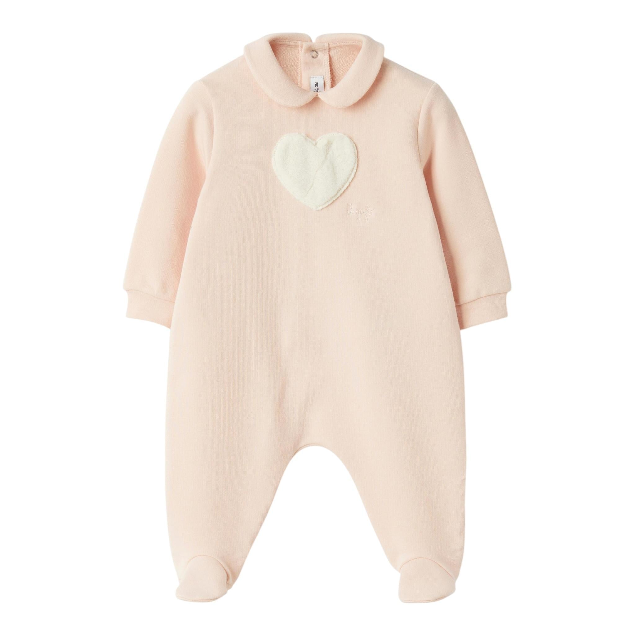 IL GUFO tutina manica lunga tinta unita con stampa Rosa per Neonata A24TP341M0100 ROSA IL GUFO 