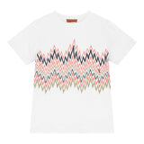 Missoni T-Shirt Girocollo Tinta Unita con Stampa per Bambino MW8P91 BIANCO MISSONI 