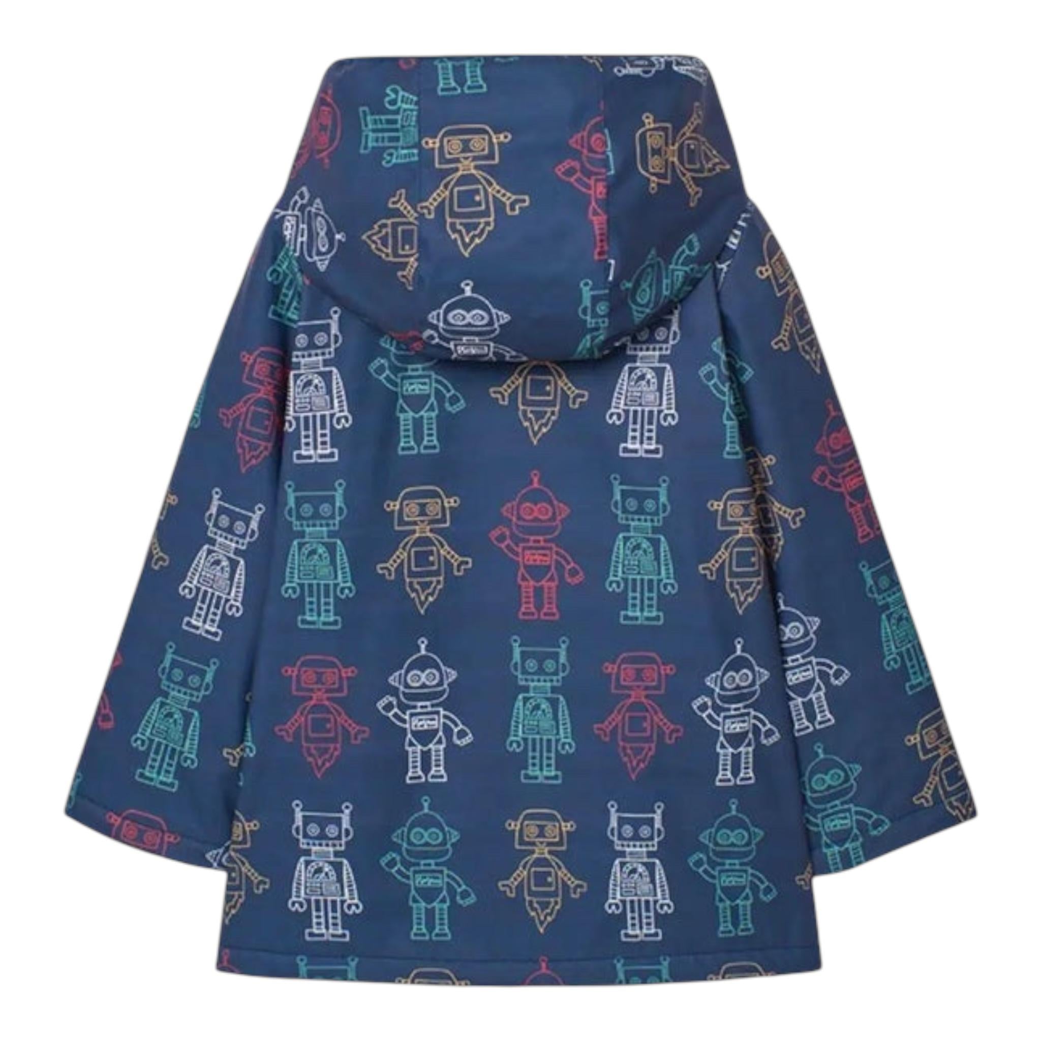 BOBOLI giubbino tinta unita con fantasia zip e cappuccio Blu per Bambino 390215 BLU BOBOLI 
