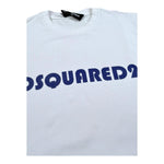 Dsquared2 T-Shirt Girocollo Tinta Unita con Stampa per Bambino DQ2072 BIANCO DSQUARED2 