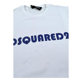 Dsquared2 T-Shirt Girocollo Tinta Unita con Stampa per Bambino DQ2072 BIANCO DSQUARED2 