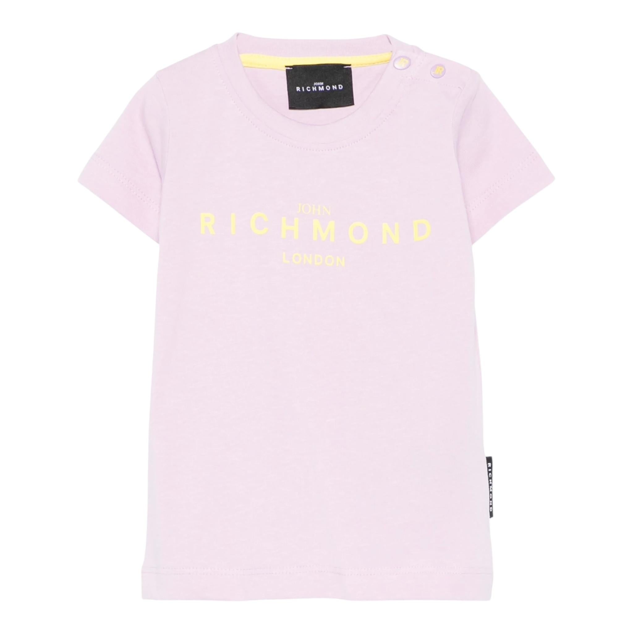 John Richmond T-Shirt Girocollo Tinta Unita con Stampa per Neonata RIP25002TSX LILLA JOHN RICHMOND 