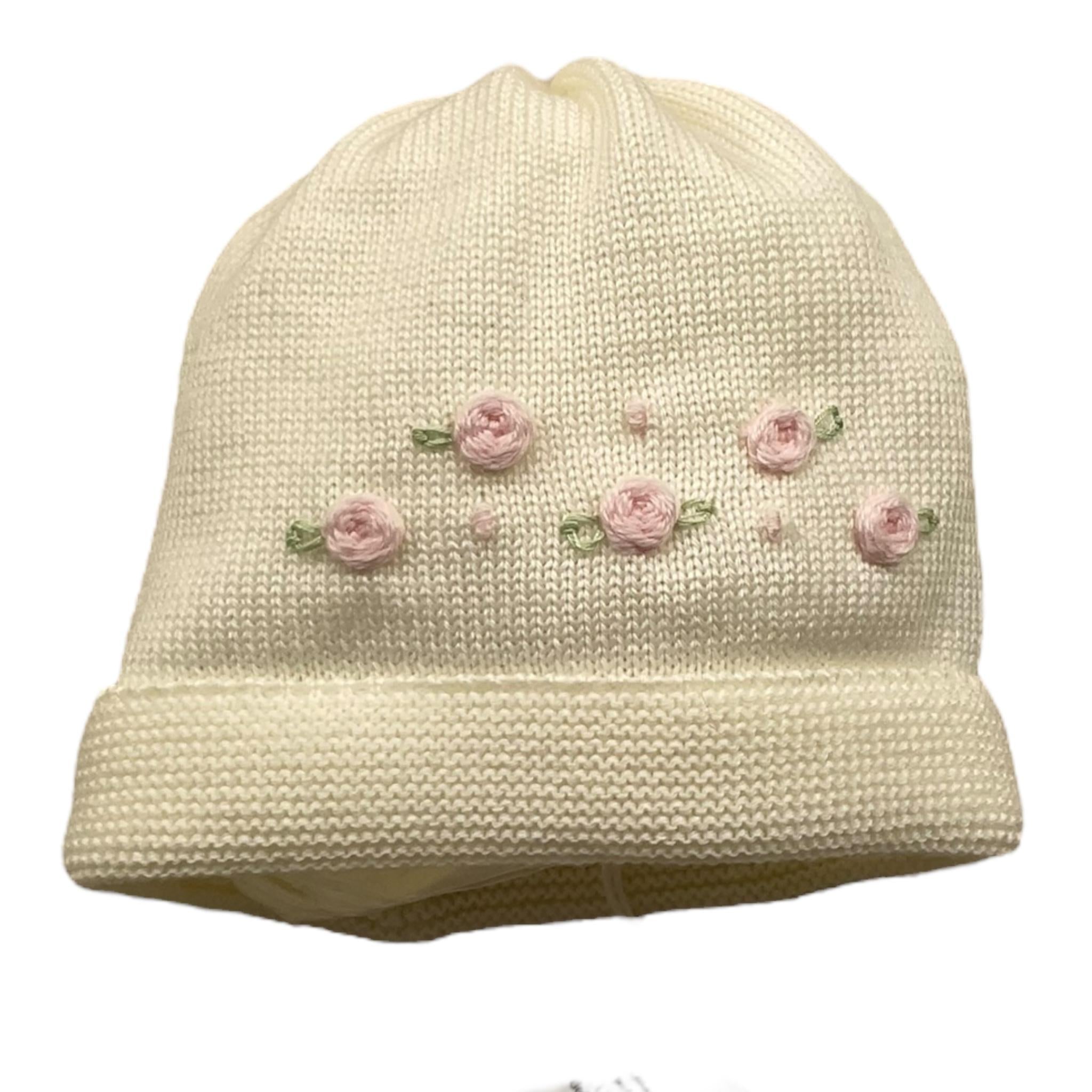 BABY LORD cappello tinta unita con ricami Panna per Neonata 645 PANNA BABY LORD 
