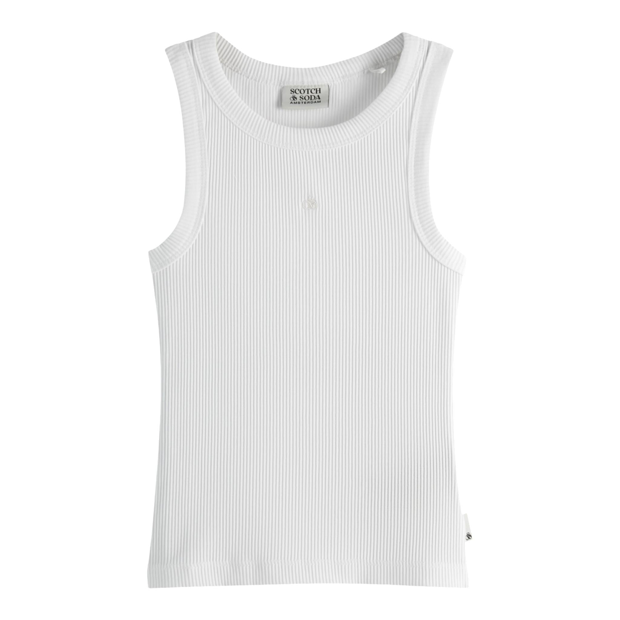 Scotch & Shrunk Canotta Tinta Unita A Costine per Bambino 179374 BIANCO SCOTCH & SHRUNK 