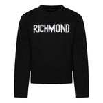 JOHN RICHMOND maglia girocollo tinta unita con stampa logo Nero per Bambina RBA24161MA NERO JOHN RICHMOND 