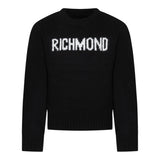 JOHN RICHMOND maglia girocollo tinta unita con stampa logo Nero per Bambina RBA24161MA NERO JOHN RICHMOND 