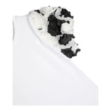 Miss Blumarine T-Shirt Tinta Unita Con Maniche In Contrasto Bianco Per Bambina