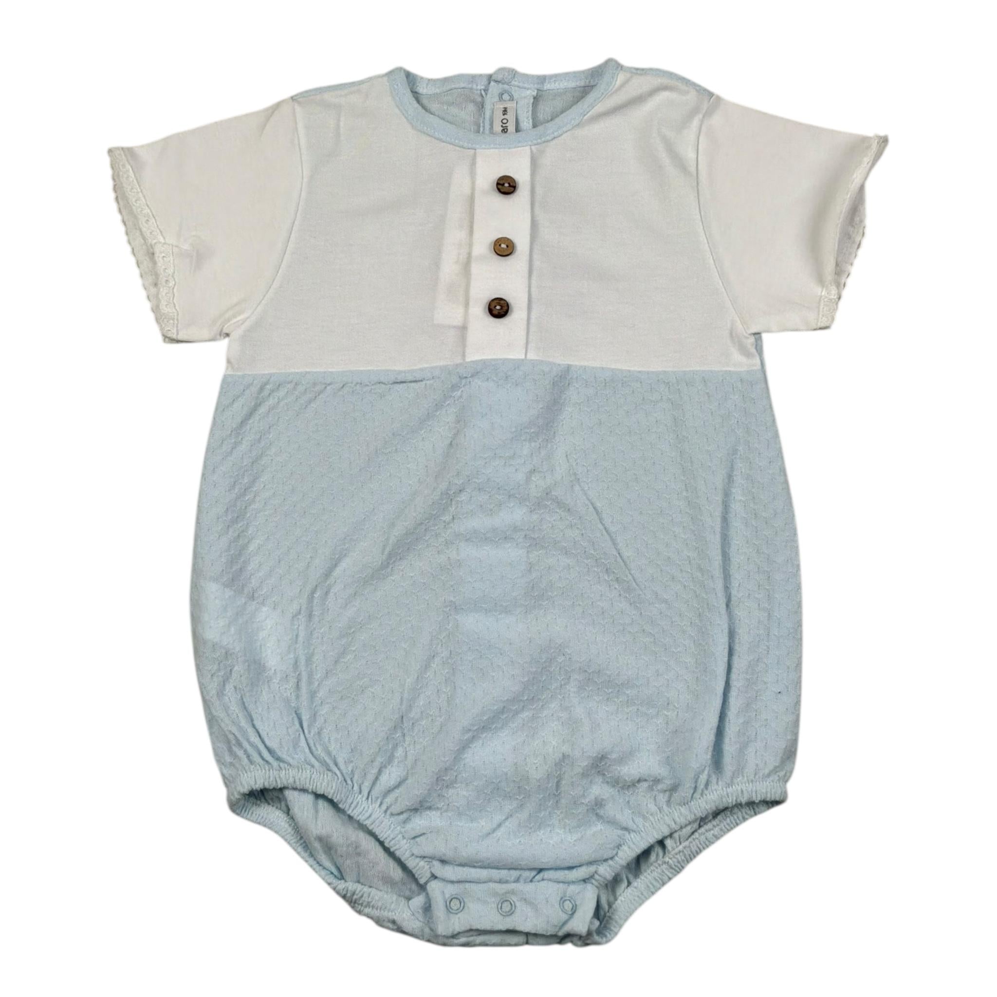 Calamaro Pagliaccetto Bicolore Mezza Manica per Neonato 32330 BIANCO/AZZURRO CALAMARO 