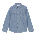 Trussardi Camicia Tinta Unita Manica Lunga In Denim per Neonato TBP25062CA AZZURRO TRUSSARDI 