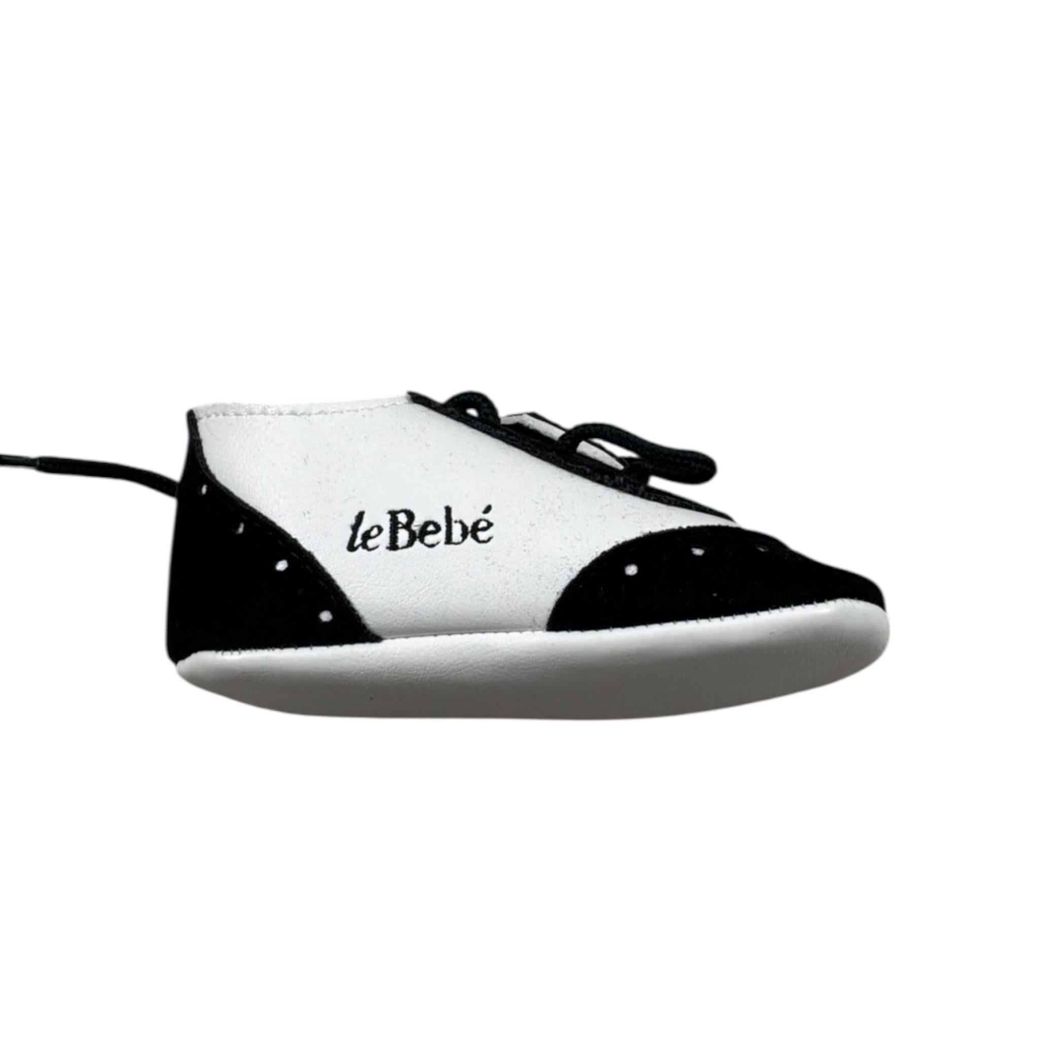 Le Bebe Mocassino Bicolore con Lacci per Neonato LBB0530 BIANCO/BLU LE BEBE 