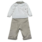 Pure Firenze Completo 4 Pezzi Camcia-Pantalone-Cardigan-Papillon per Neonato 7665 PANNA PURE FIRENZE 