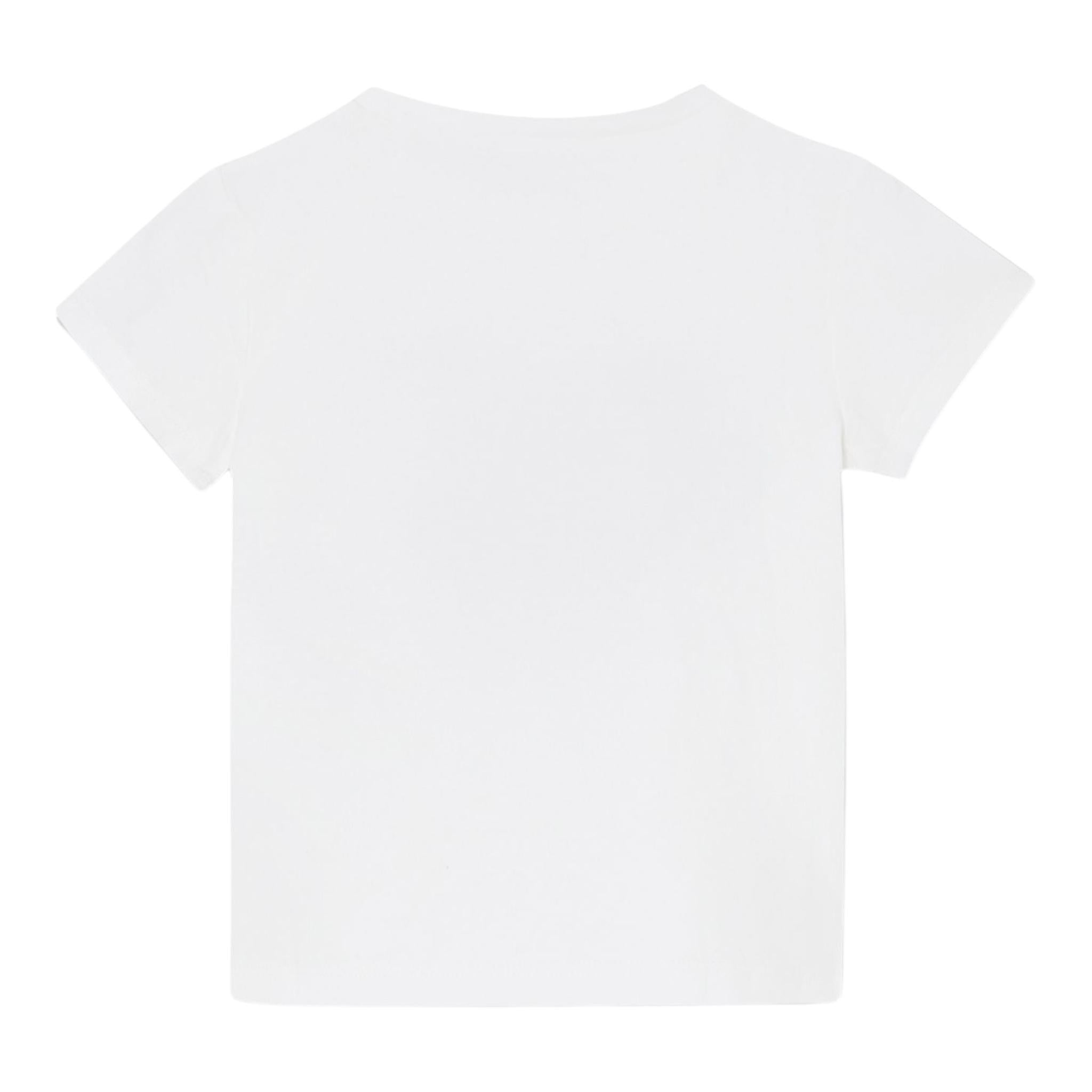 Liu Jo T-Shirt Girocollo Tinta Unita con Stampa E Brillantini per Bambina KA5093JXX BIANCO LIU JO 