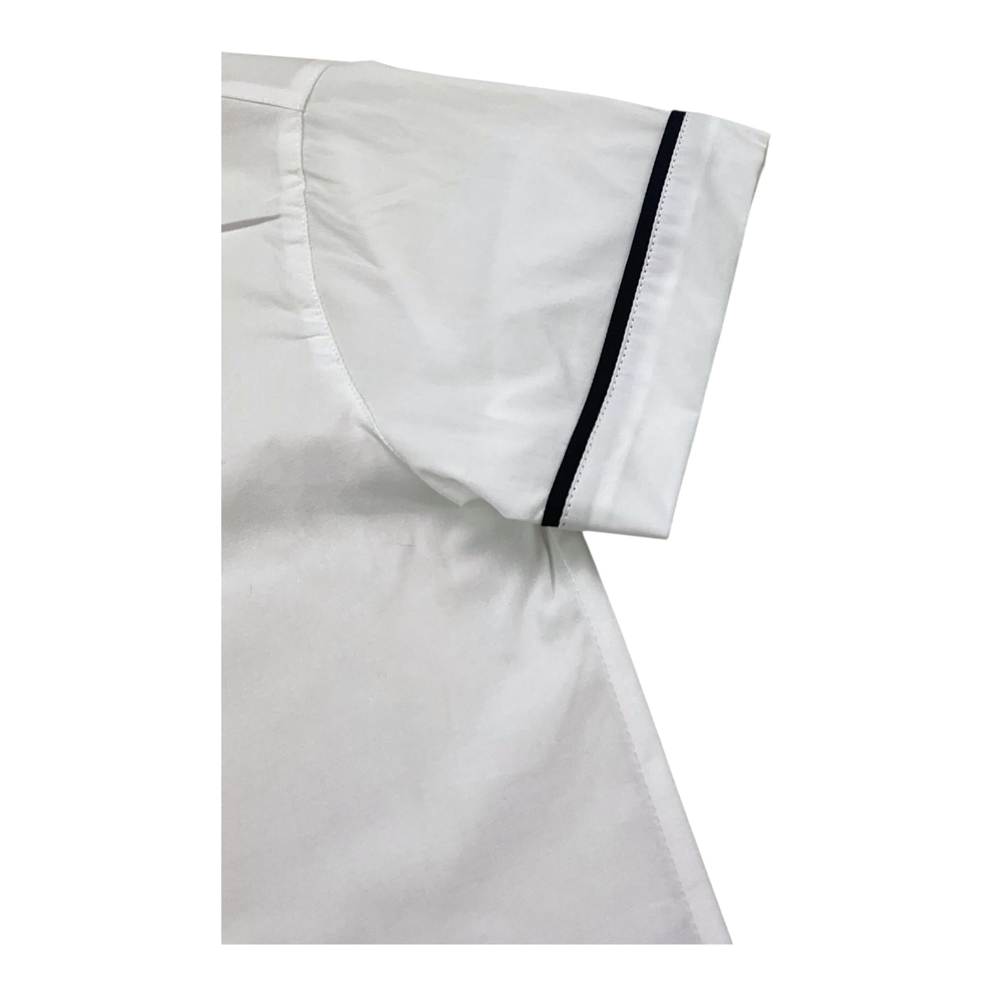 Little Bear Camicia Tinta Unita con Profili In Contrasto per Bambino 8211 BIANCO/BLU LITTLE BEAR 