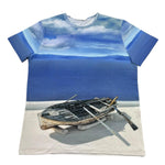 Monnalisa T-Shirt Girocollo Tinta Unita con Stampa per Bambino 257606 AZZURRO MONNALISA 