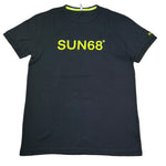 Sun68 T-Shirt Girocollo Tinta Unita con Logo per Bambino T31307 NERO SUN68 