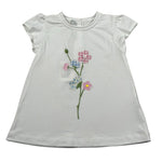 Per Te T-Shirt Girocollo Tinta Unita con Ricami per Neonata 34411 BIANCO PER TE 