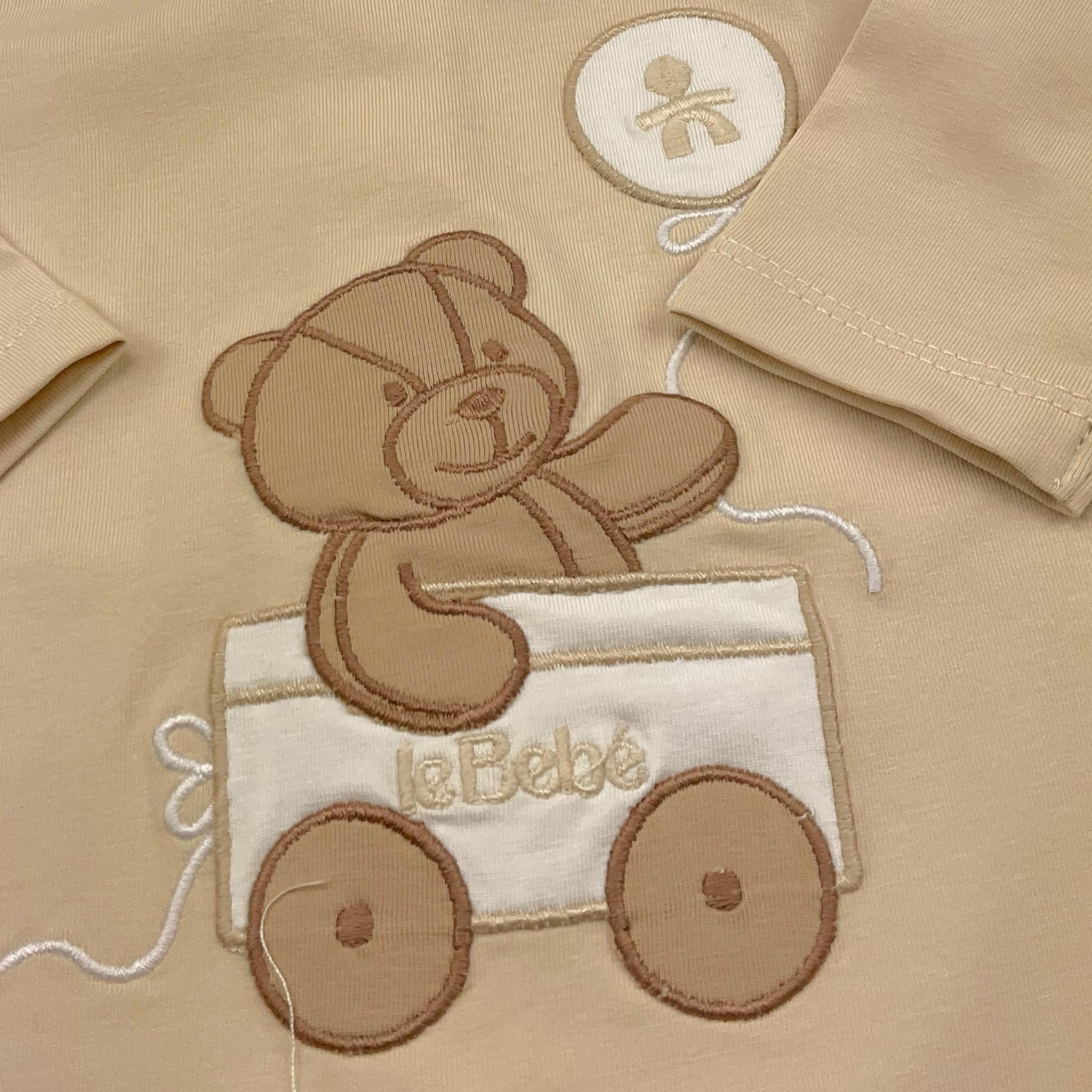 Le Bebe' Tutina Tinta Unita con Stampa per Neonato LBB4822 BEIGE LE BEBE' 