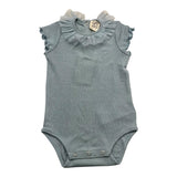 Caffe‘ D‘Orzo Bodysuit mit halben Ärmeln, einfarbig, blau, für Neugeborene
