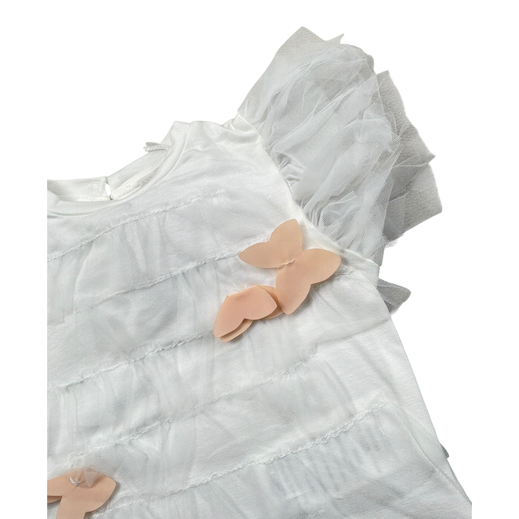 Miss Grant T-Shirt Girocollo Tinta Unita con Applicazioni per Bambina MG1335XJ BIANCO MISS GRANT 