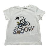 M+E' T-Shirt Girocoll Tinta Unita con Ricami per Neonato UEM0285 BIANCO M+E' 