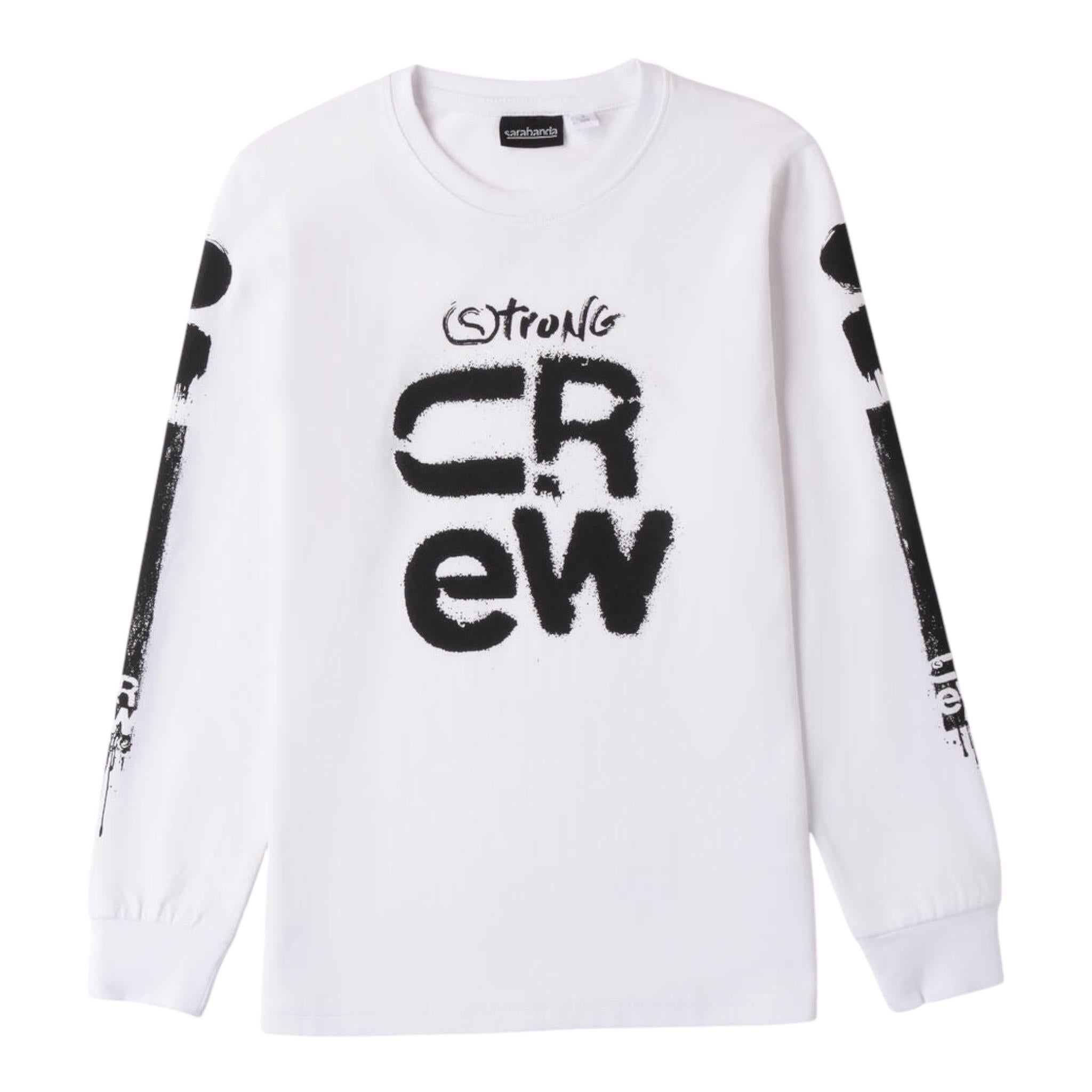 SARABANDA shirt girocollo tinta unita con stampa in contrasto Bianco per Bambino A403 BIANCO SARABANDA 