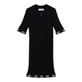 Twinset Abito Mezza Manica Tinta Unita con Zip E Colletto per Bambina 251GJ3401 NERO TWINSET 