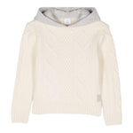 ELEVENTY maglia modello felpa tinta unita con cappuccio in contrasto Panna per Bambina EV9P70X PANNA ELEVENTY 