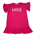 Gaelle Abito Mezza Manica Tinta Unita con Logo per Bambina 2746V00054 FUXIA GAELLE 