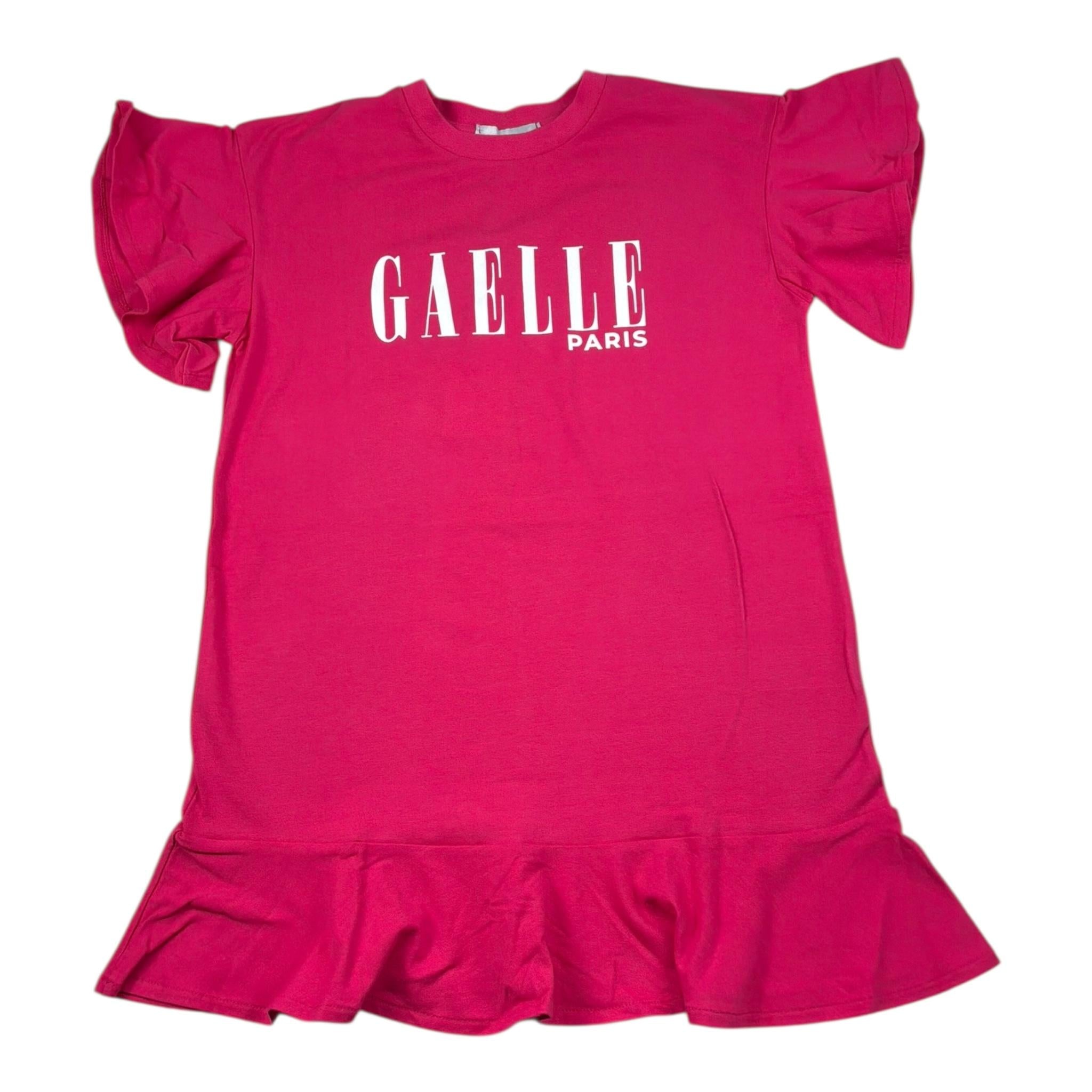 Gaelle Abito Mezza Manica Tinta Unita con Logo per Bambina 2746V00054 FUXIA GAELLE 