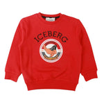ICEBERG felpa chiusa girocollo tinta unita con stampa Rosso per Neonato MFICE5315BX ROSSO ICEBERG 