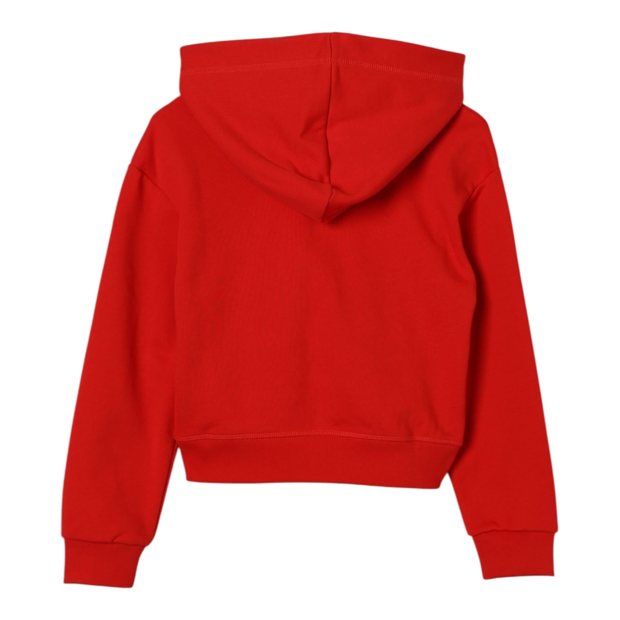 DSQUARED2 felpa chiusa cn cappuccio tinta unita con stampa logo Rosso per Bambina DQ2441 ROSSO DSQUARED2 