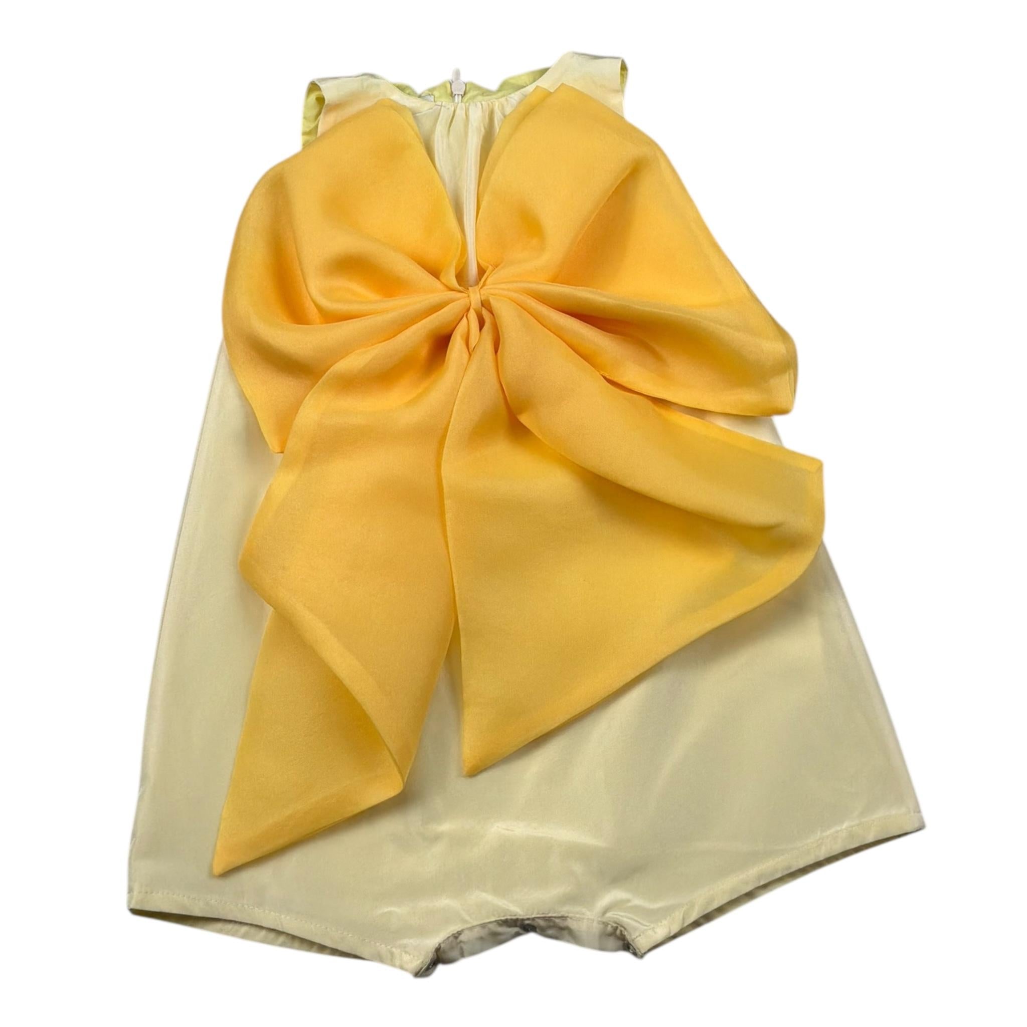 A' La Page Pagliaccetto Tinta Unita con Fiocco per Neonata AL21 GIALLO A' LA PAGE 