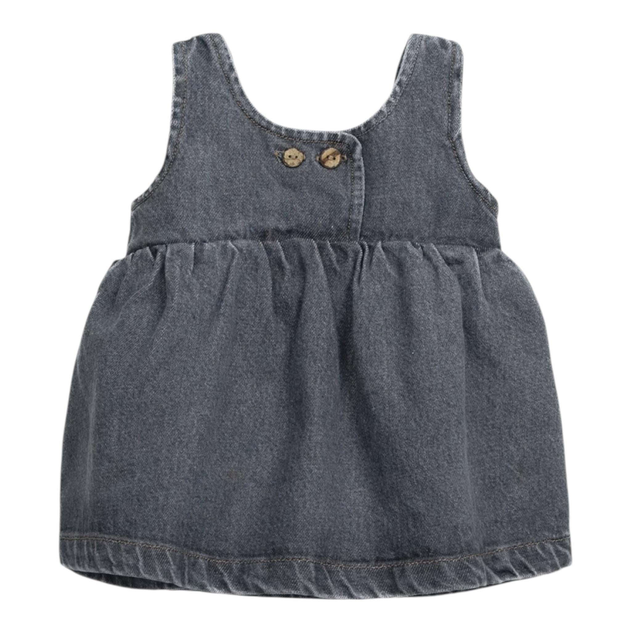 PLAY UP abito in denim tinta unita con bottoni Nero per Neonata PA022AP11457 NERO PLAY UP 